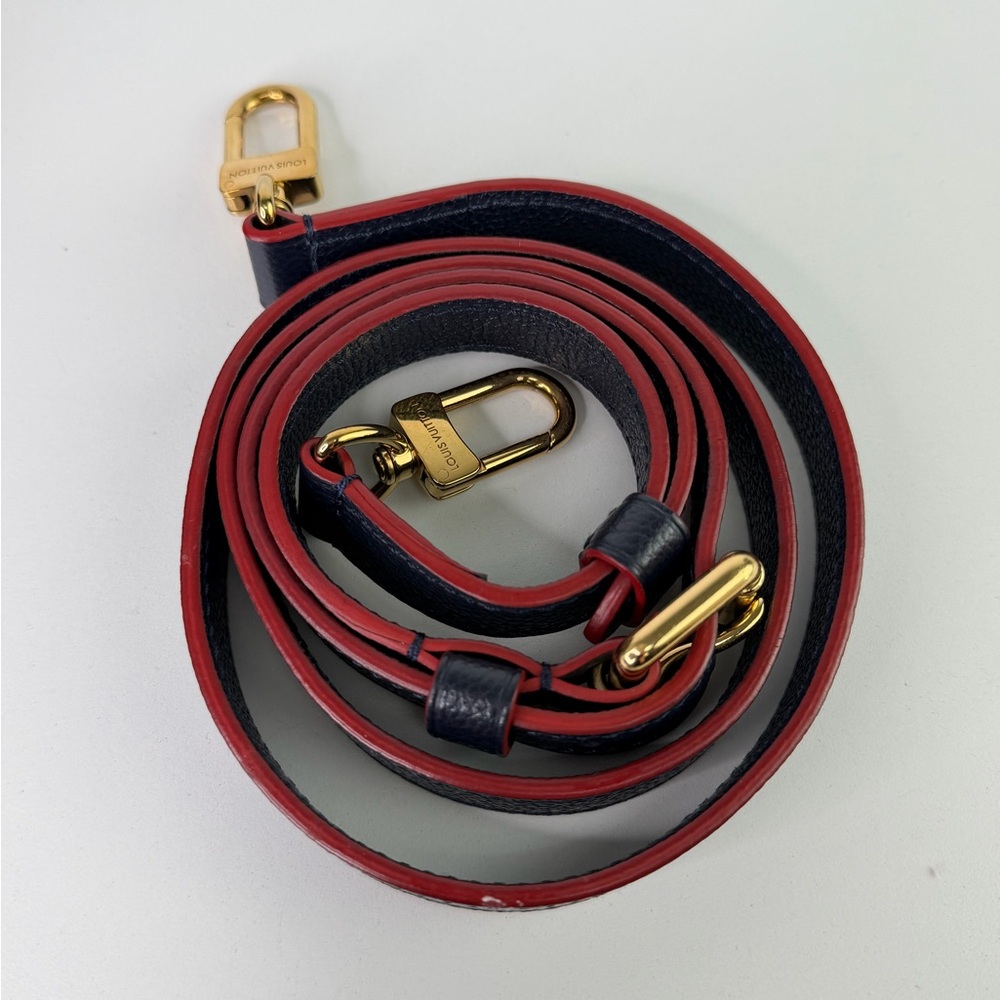 AUTHENTIC Louis Vuitton LV Pochette Metis Marine Rouge Navy Leather - Picture 14 of 16